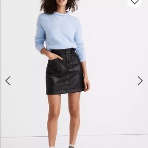 NWT madewell Vegan Leather A-Line Mini Skirt 8